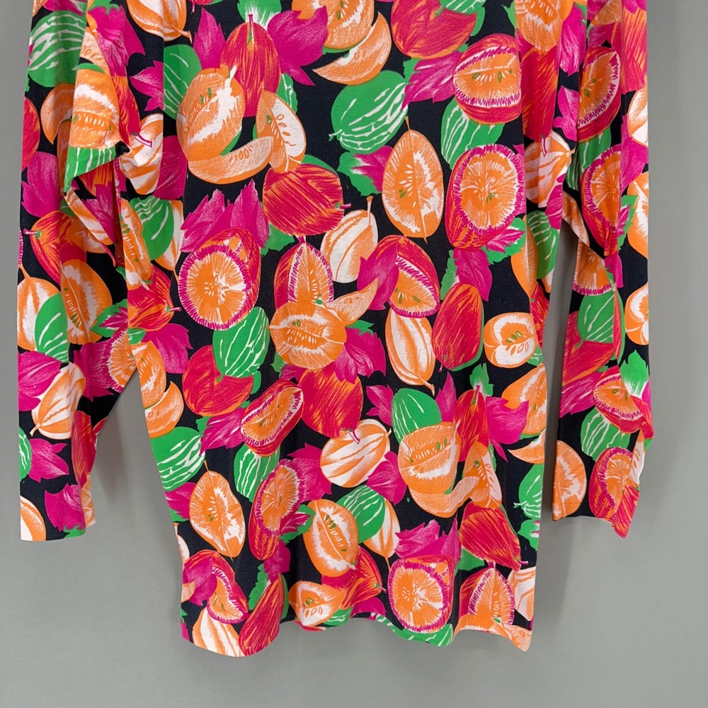Vintage Philippe Salvet Paris Resortwear Fruit Top Pink Orange Size Medium 70s - Picture 4 of 9
